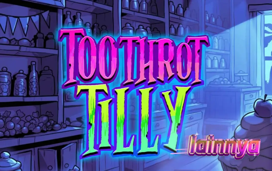 Tampilan visual game slot Toothrot Tilly dengan tema permen punk dan karakter Tilly.