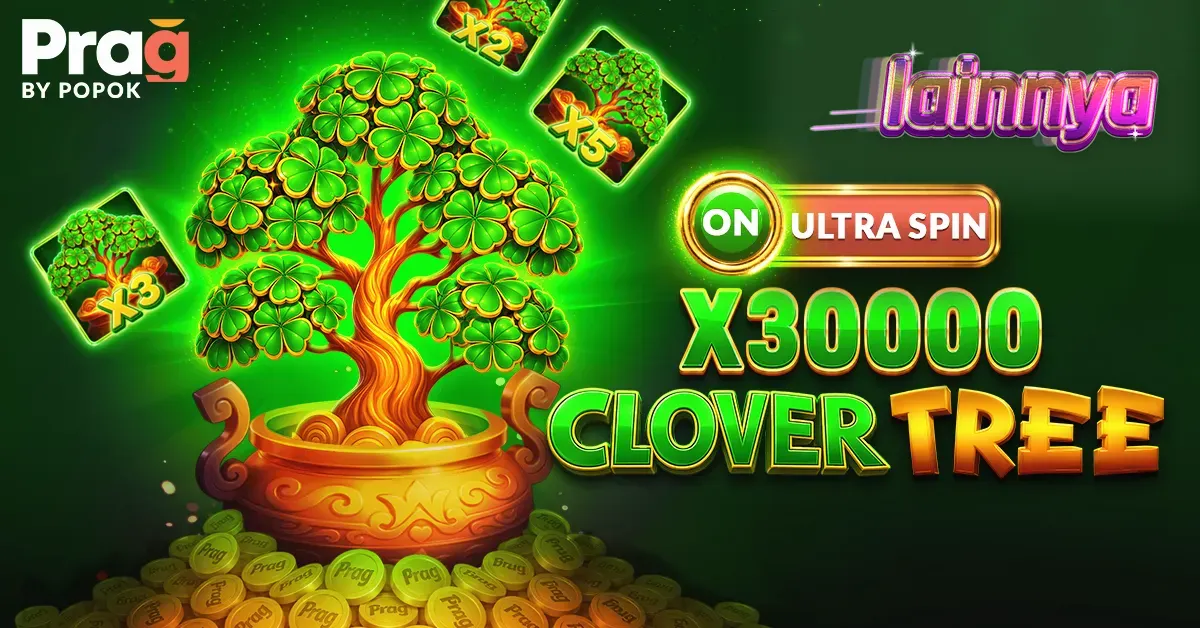Tampilan visual slot Clover Tree x30000 Prag dengan simbol buah dan tema keberuntungan